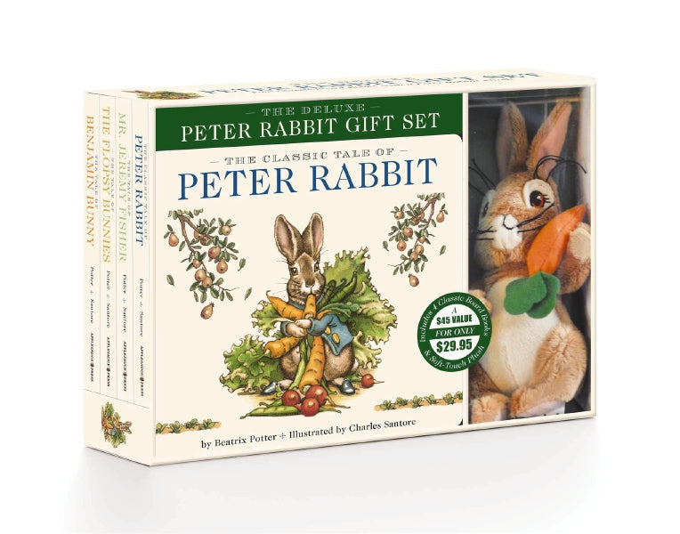 The Peter Rabbit Deluxe Plush Gift Set: The Classic Edition Board Book +  Plush Stuffed Animal Toy Rabbit Gift Set