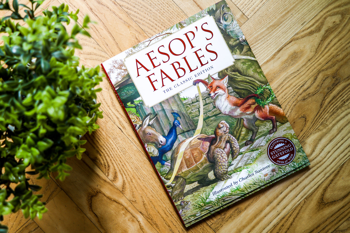 Aesop's Fables Hardcover: The Classic Edition by acclaimed illustrator, Charles Santore (Bedtime Stories With Moral Lessons)